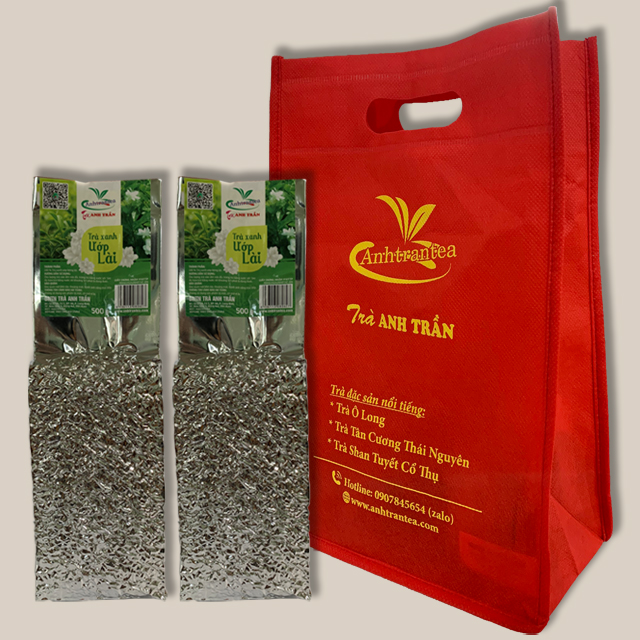 [TRÀ HOA LÀI] Trà xanh Ướp bông lài tươi 500g