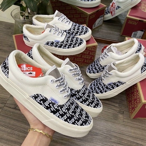 Giày thể thao nam nữ Vans caro lười, Vans caro buộc dây, Vans đen vault, Van Fog nam nữ chuẩn 11 full bill box