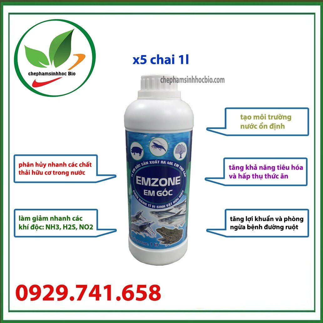 Chế phẩm sinh học EM gốc - Emzone. Can 5l