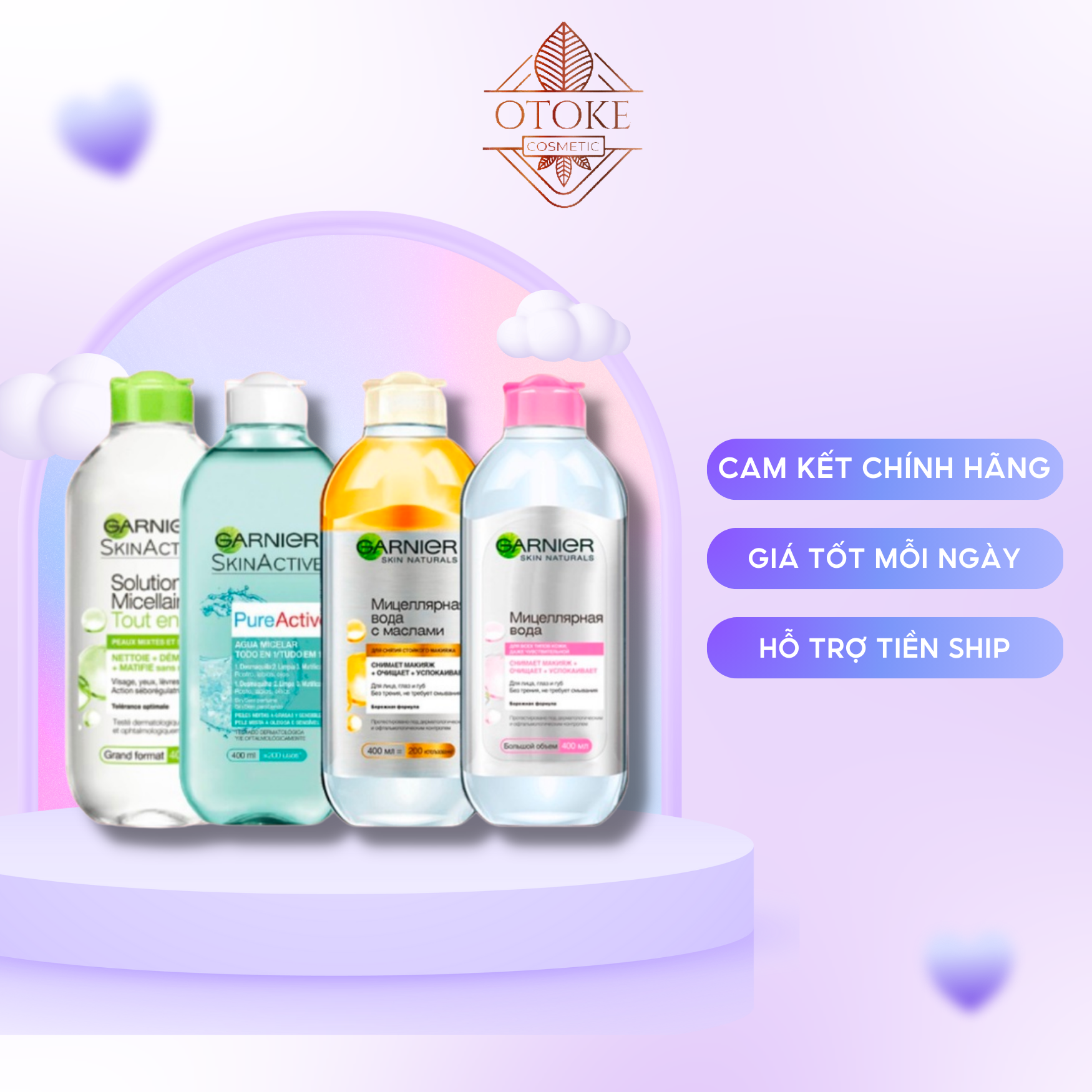 Tẩy trang Garnier Pháp 400ml