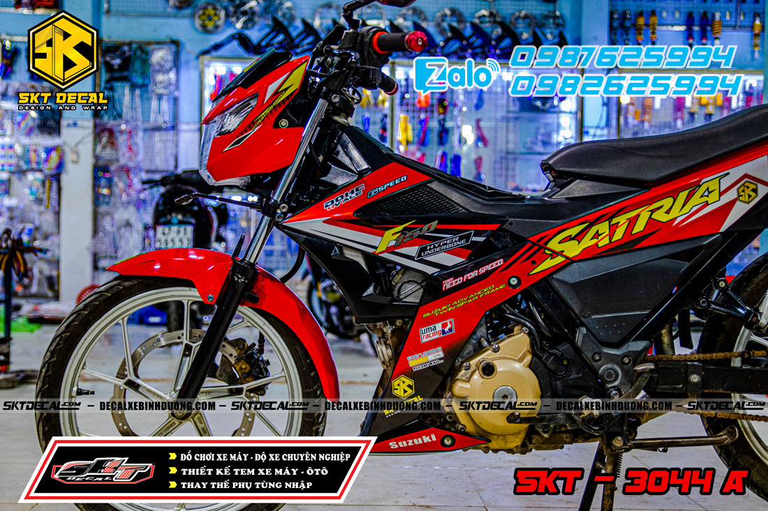 tem rời satria đỏ đen vàng