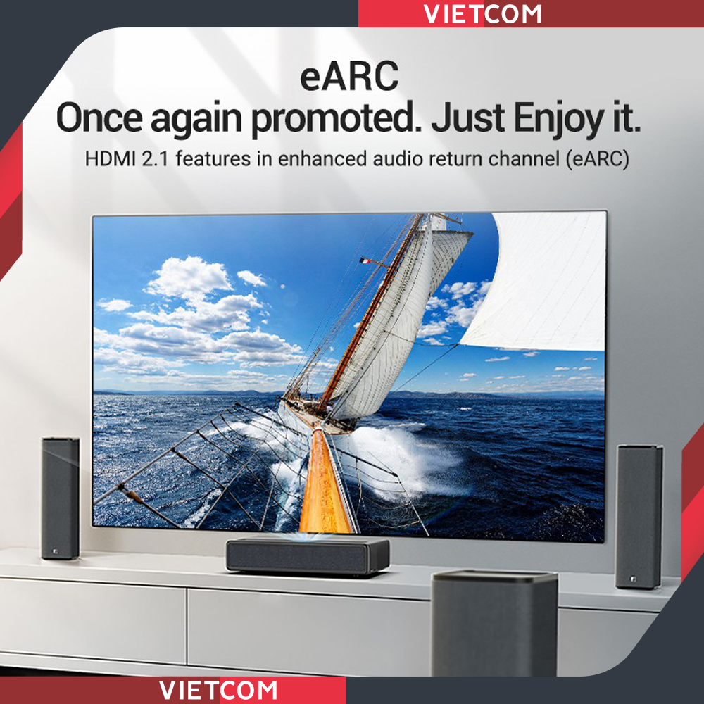 Cáp HDMI 2.1 Tốc độ cao 48Gbps 8K/60Hz Dynamic HDR - eARC - Hãng Vention 2M