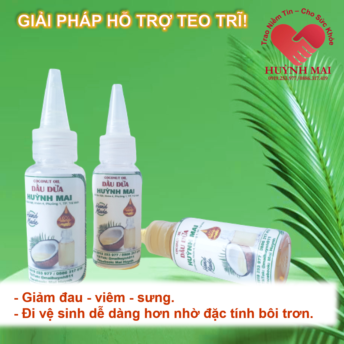 [Dầu dừa nguyên chất nấu thủ công] Sản phẩm hỗ trợ teo trĩ và làm đẹp, tuýp 30ml