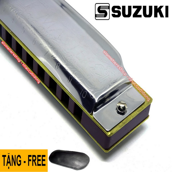 Kèn harmonica diatonic Suzuki Folk Master 1072 key C (bạc)