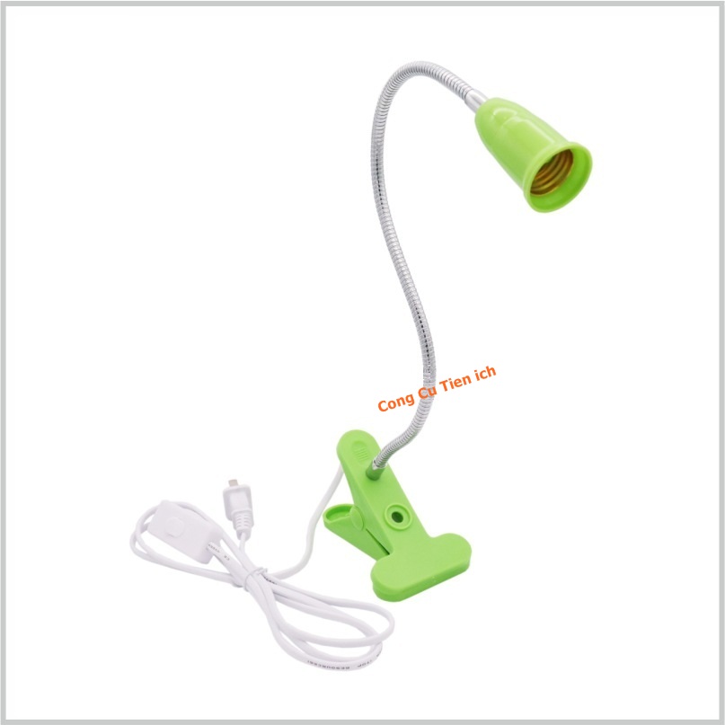 Chân đèn kẹp 40cm đui vặn E27 - Chọn màu theo ý thích