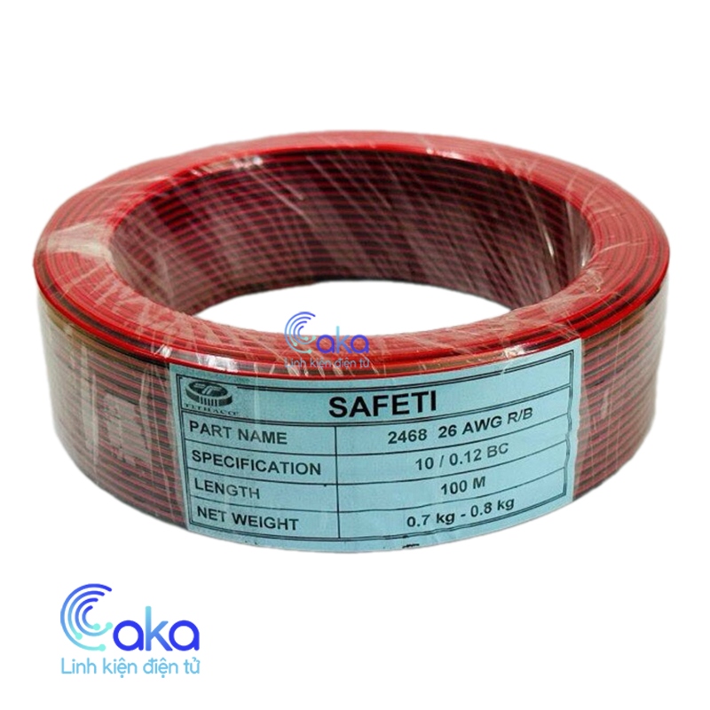Cuộn 100M DÂY ĐIỆN ĐÔI ĐỎ ĐEN 2468 ( ĐỒNG 100% )