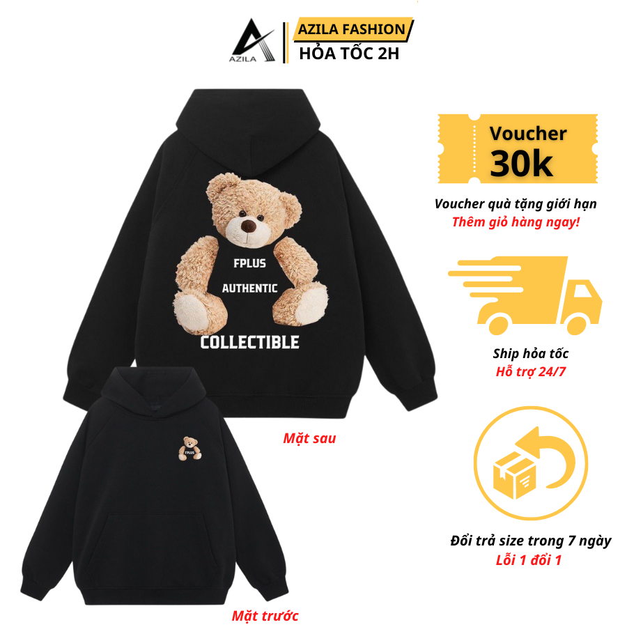 Áo Hoodie hình Gấu Teddy Azila TD104