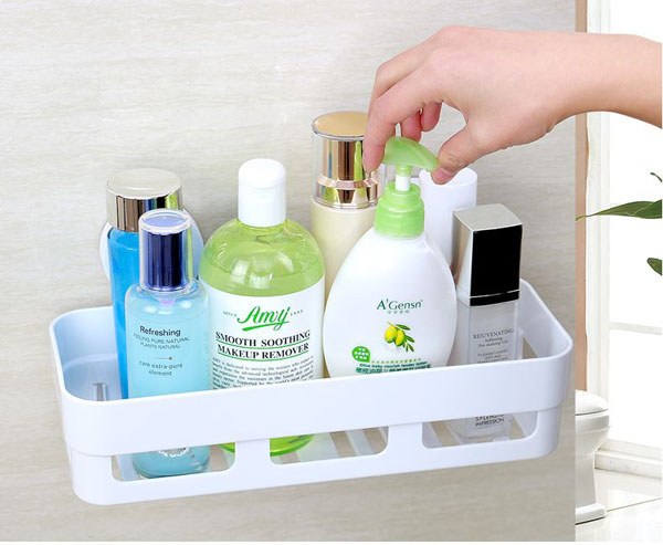 Kệ Nhựa Chữ Nhật DánTường Để Đồ Nhà Tắm, Nhà Bếp - Kệ Dán Bao Chắc - Tiện Lợi, Sang Trọng, Không Cần Khoan Tường.
