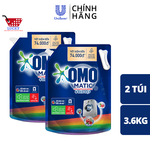 ComBo 2 Túi Nước Giặt OMO Cửa trước (3.6kg/ túi)