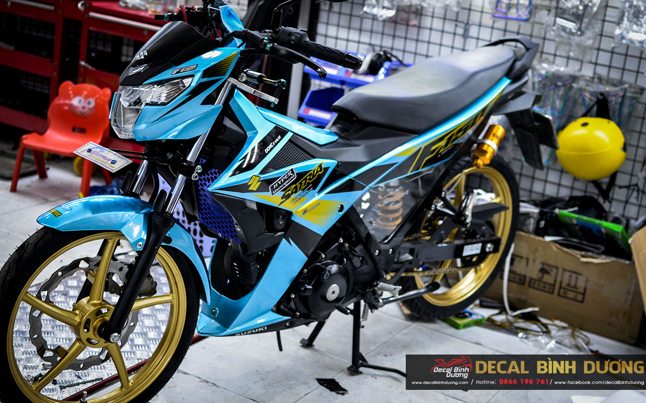 Tem Satria Xanh Đen Xịn Xò