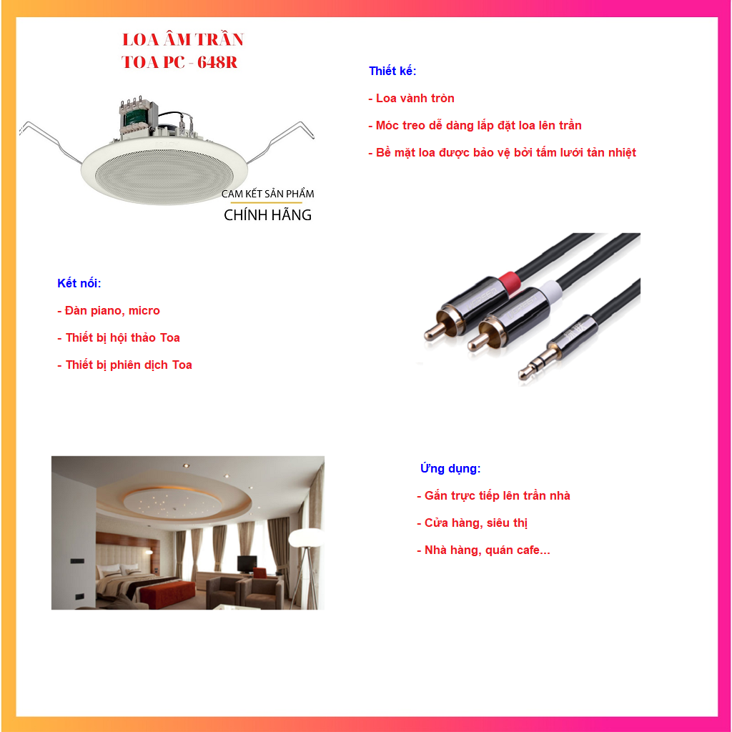 02 cái Loa âm trần 6W TOA PC-648R