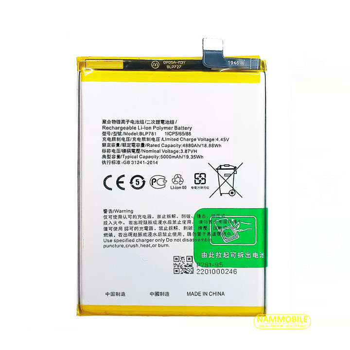 Pin oppo a52 a72 a92 blp781 5000mah zin + tặng siu dán pin + freeship