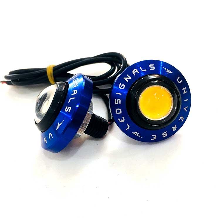 Cặp 02 led xi nhan cúc áo hợp kim DVCCO (xanh)