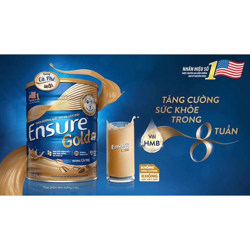 Sữa Bột Ensure Gold Abbott Hương Vani 850G mẫu mới