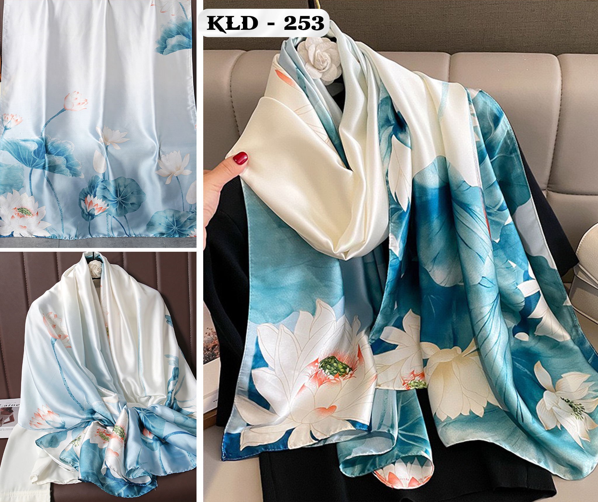 Khăn lụa dài choàng cổ họa tiết đa dạng chất đẹp mềm mịn 90x180cm THY THY STORE
