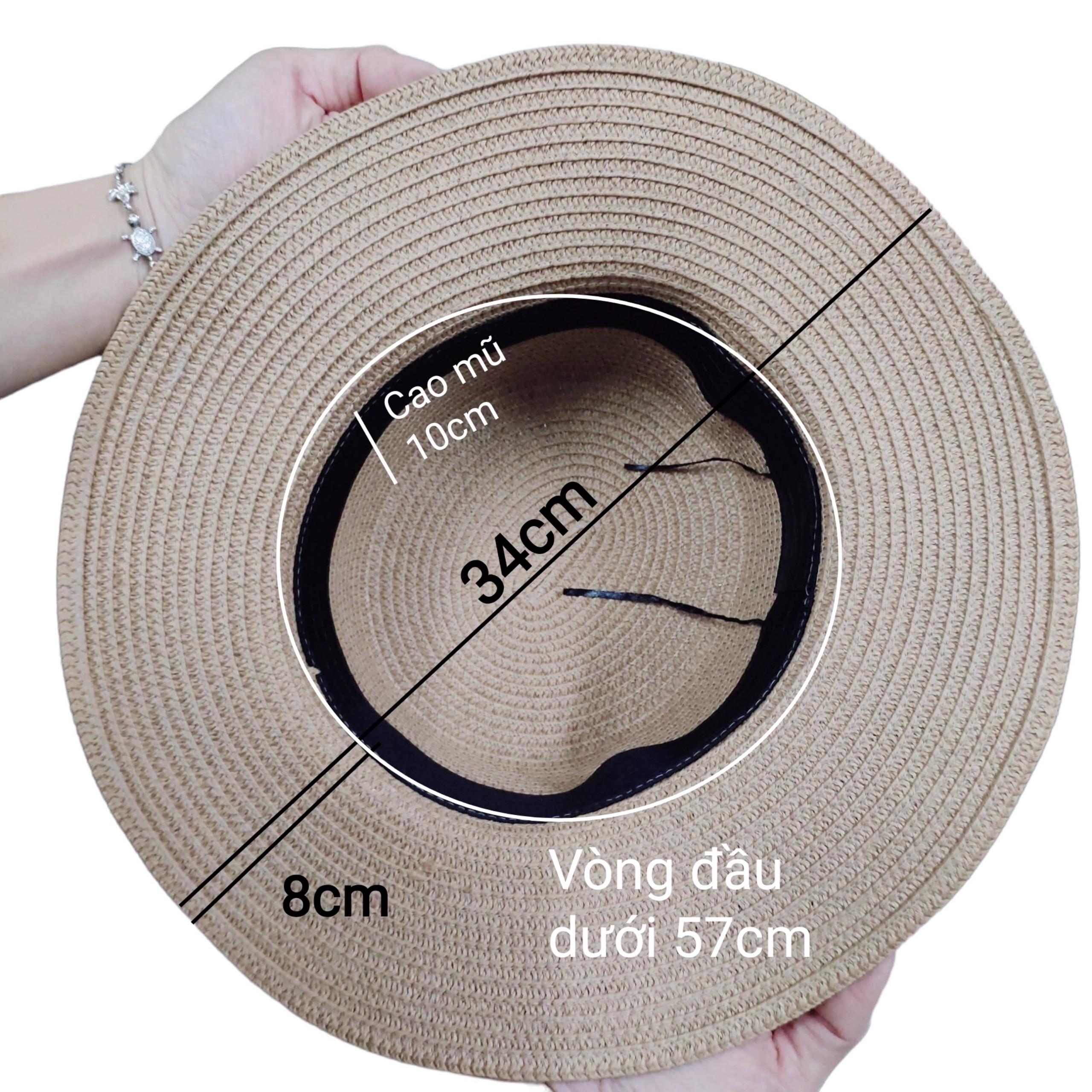 Mũ Cói Thắt Nơ Ren Tiểu Thư Cho Mẹ Hoặc Bé