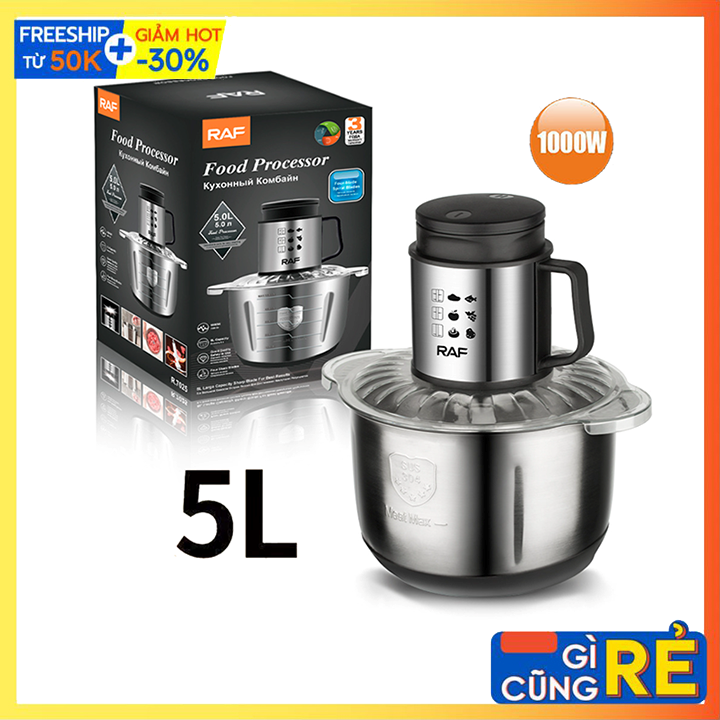 Máy xay thịt đa năng sokany 1000w cối lớn 5l inox 6 lưỡi dao thép không gỉ