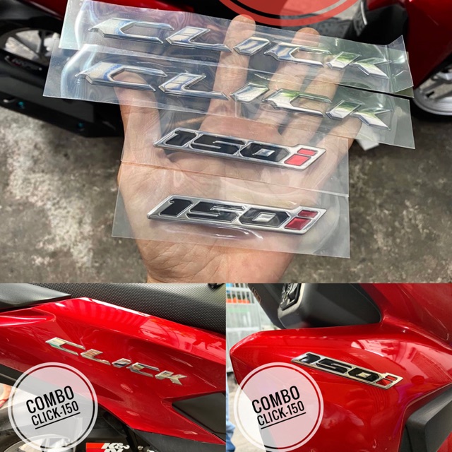 Cặp Tem Chửi nổi " CLICK " + " 150i " zin Honda Indo gắn vario click