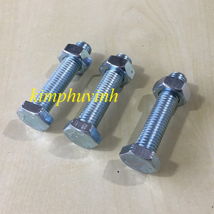 5 BỘ -  M12x60mm BULONG 12li - ỐC BULON 12li