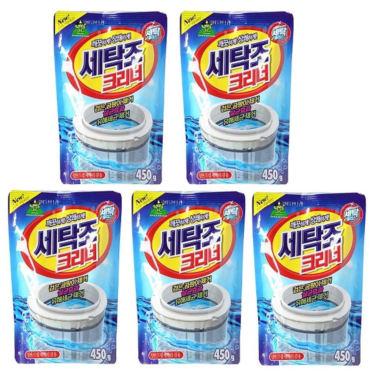 HCMBộ 5 gói bột tẩy vệ sinh lồng máy giặt Hàn Quốc Sandokkaebi 450g MSS54
