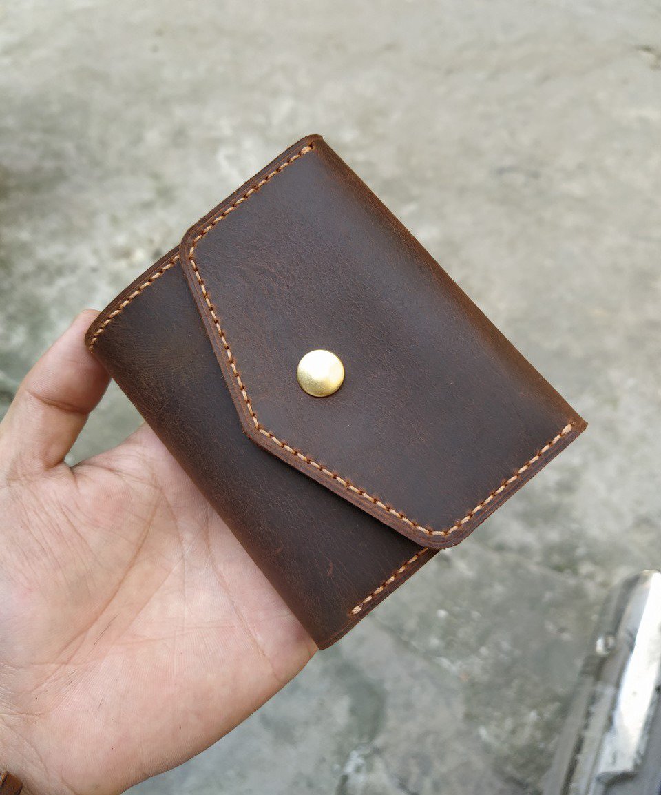 Ví mini handmade da bò thật