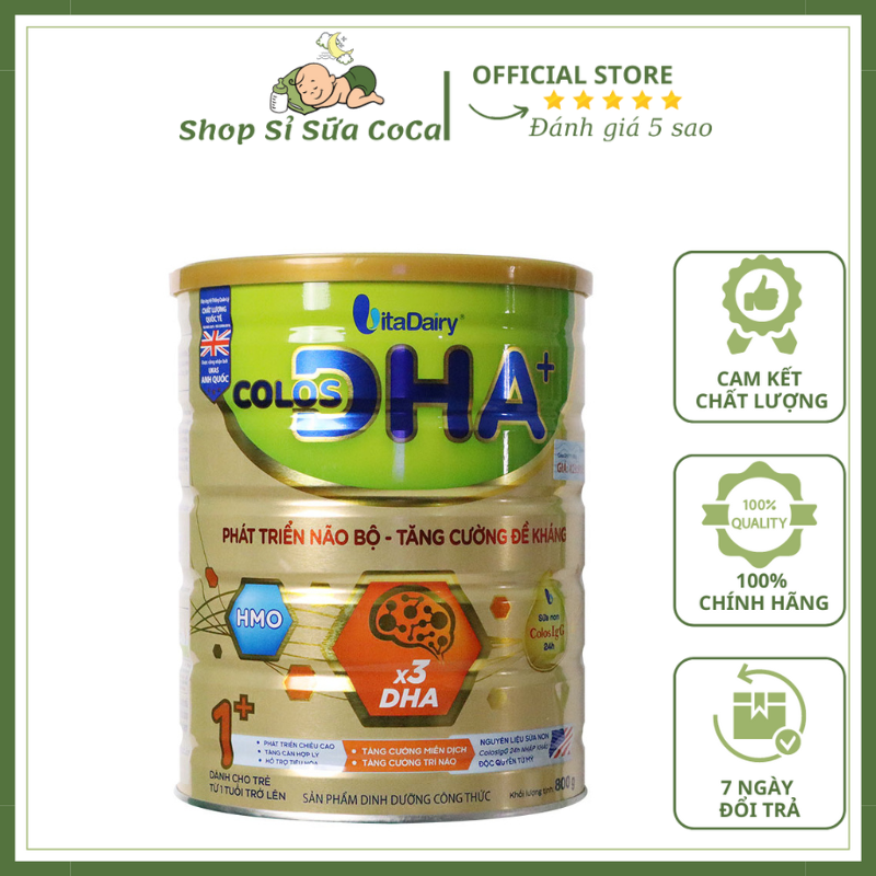 Vitadairy Sữa Colos DHA 800gr đủ loại cho bé (Mã Qr tích xu, date 2026)