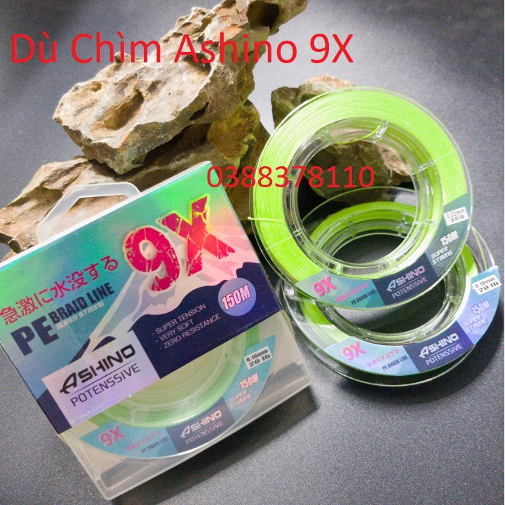 Dây dù chìm câu cá 9x ashino 150m dây câu cá pe chính hãng hàng cao cấp tải cá khoẻ - dd150m4