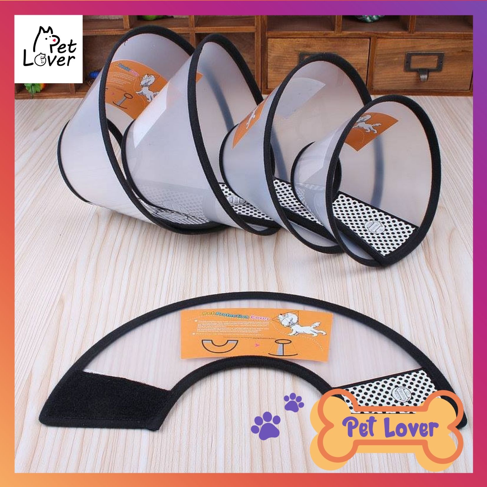 Vòng chống liếm cho chó mèo thú cưng