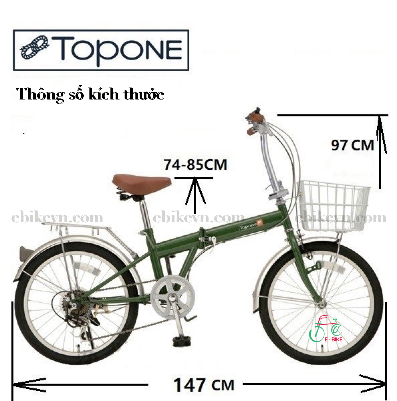 Xe đạp gấp gọn cao cấp TOPONE Nhật KGK206