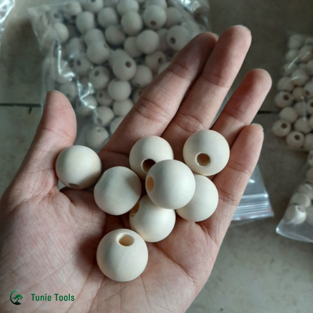 Hạt gỗ màu mộc Phụ kiện làm macrame (10 hạt)