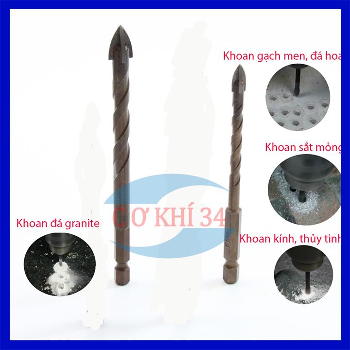 Mũi khoan gạch men, kính thủy tinh, đá granit... phi 6 và 8