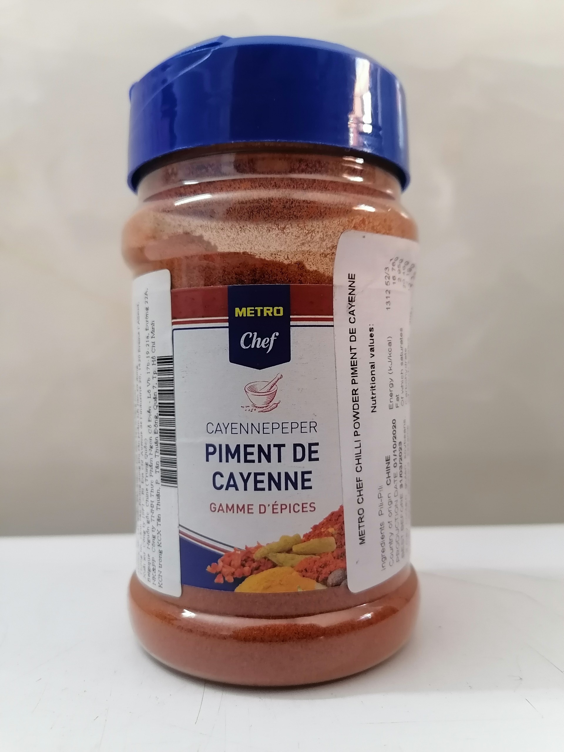 [Lọ 120g] BỘT ỚT CAYENNE [Belgium] METRO CHEF Chilli Powder Piment De Cayenne (cff)