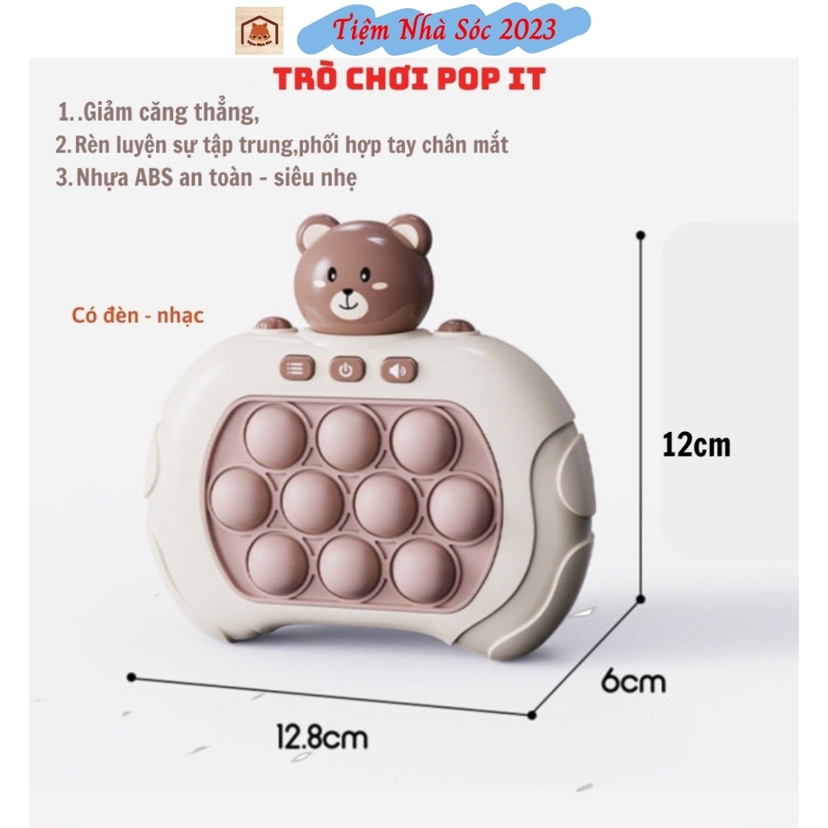 Pop it- Máy Đồ Chơi Fidget Toy Giải Trí Rèn Luyện Khả Năng Tập Trung, Phản Xạ, Xả Stress Theo Nhạc-Tiệm Nhà Sóc 2023