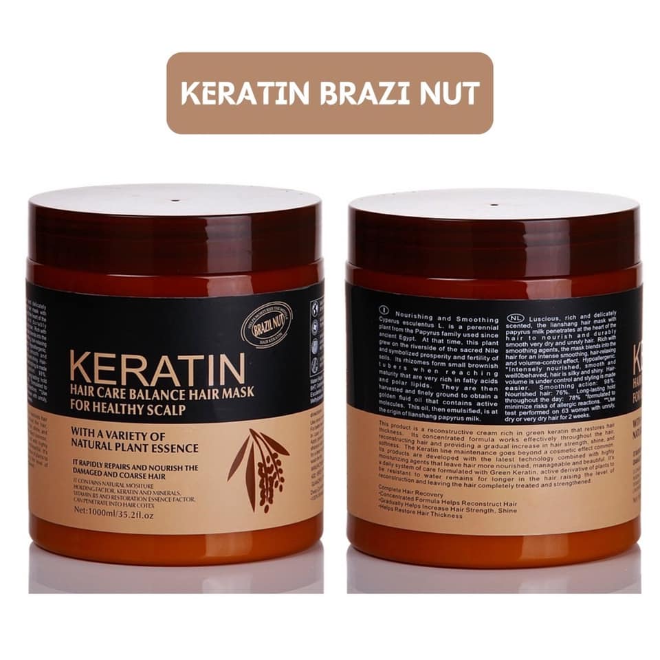 KERATIN COLLAGEN 1000ML LAVENDER BRAZIL NUT - Hair steamer provides natural KERATIN nutrients