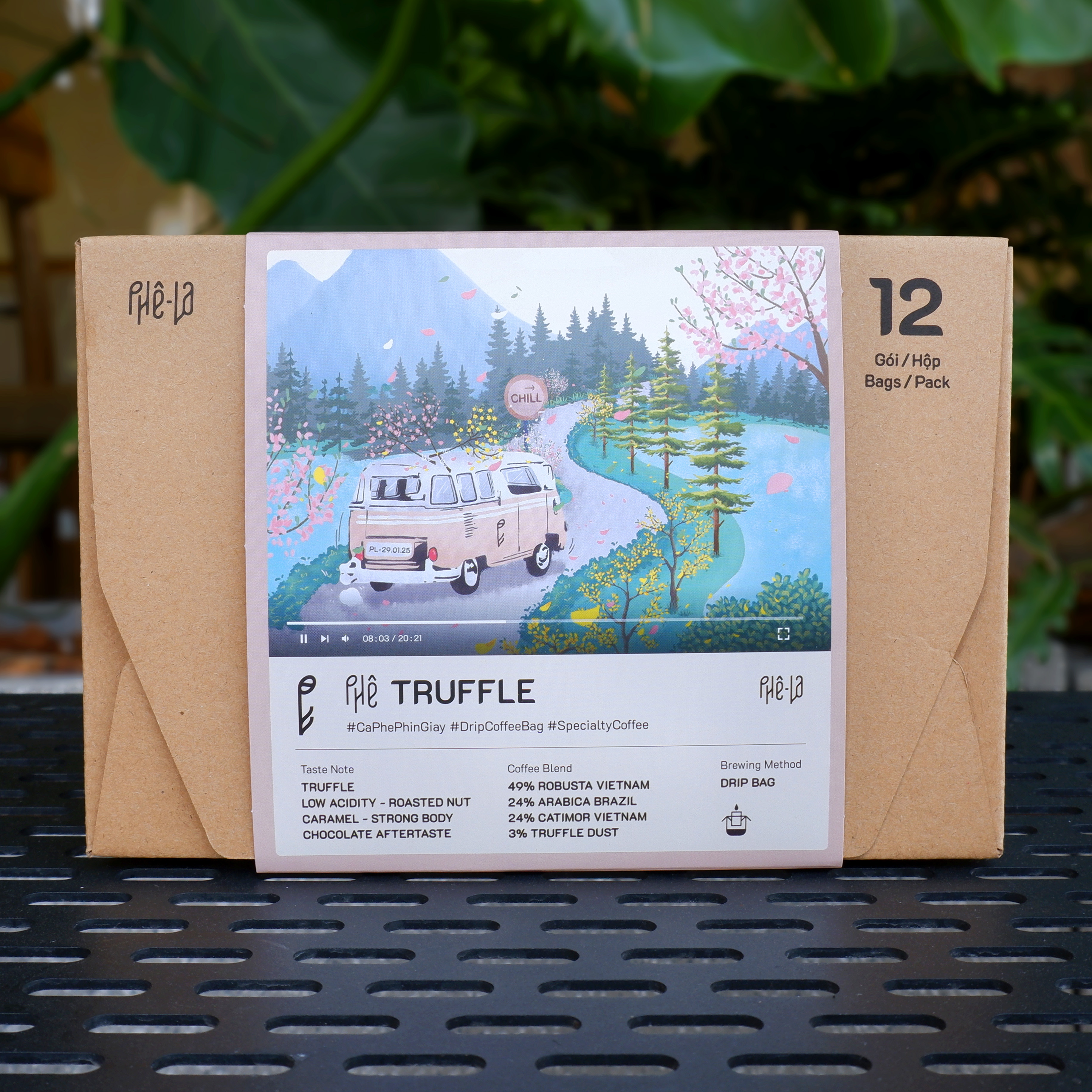 Cà Phê Phin Giấy Phê La - Phê Truffle, 12 Phin/Hộp