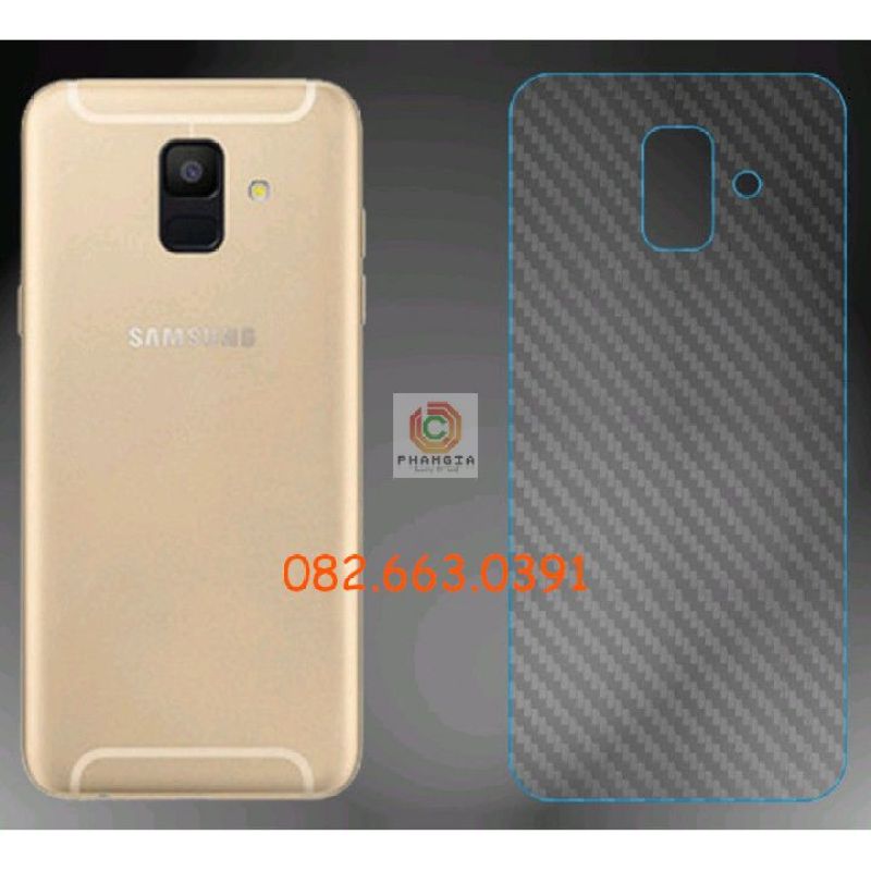 Miếng dán mặt lưng skin carbon Samsung Galaxy A6 2018/ A6 Plus