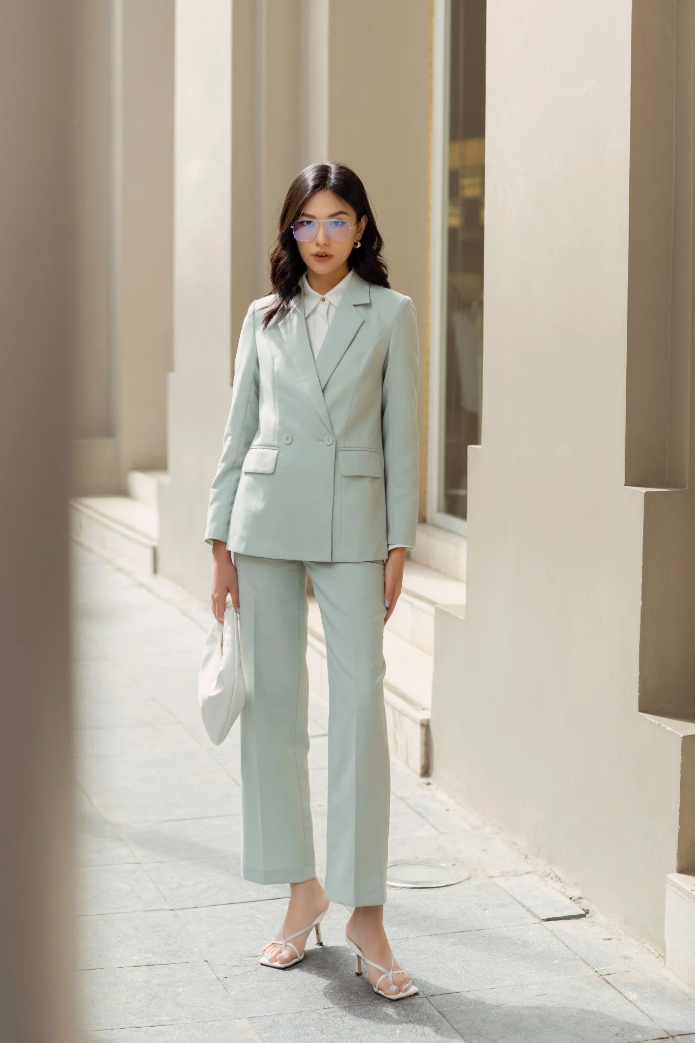 Maiimer - Quần ống suông xanh mint Lucy