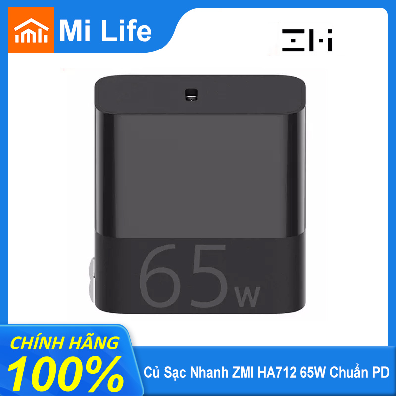 Bộ Sạc Xiaomi ZMI HA712 65W USB C Bộ Sạc PD Nhỏ Gọn Có Thể Gập Lại Hỗ Trợ Maxi 5.0A QC Cho IPhone Macbook Thêm