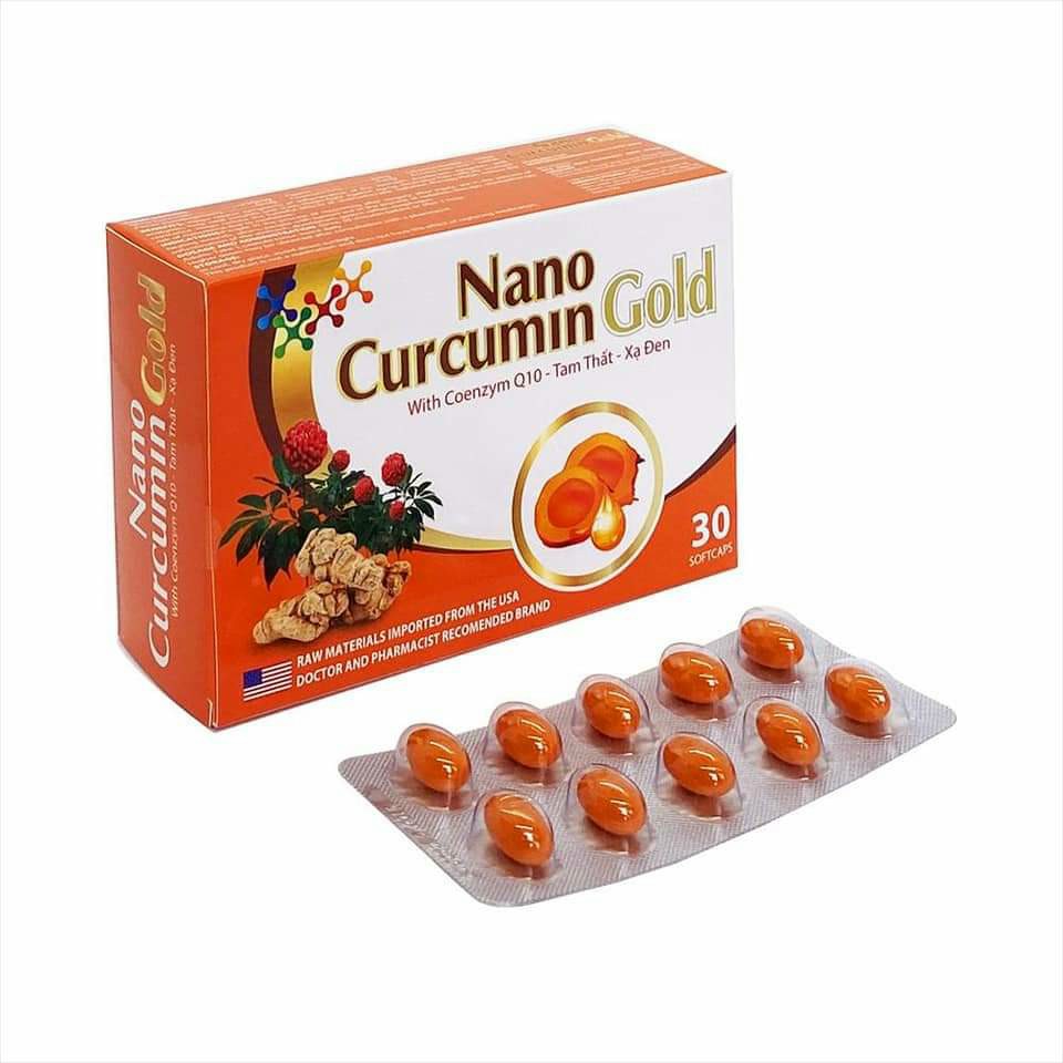 Viên nghệ Nano Curcumin GOLD giảm các triệu chứng viêm đau dạ dày- 30 viên