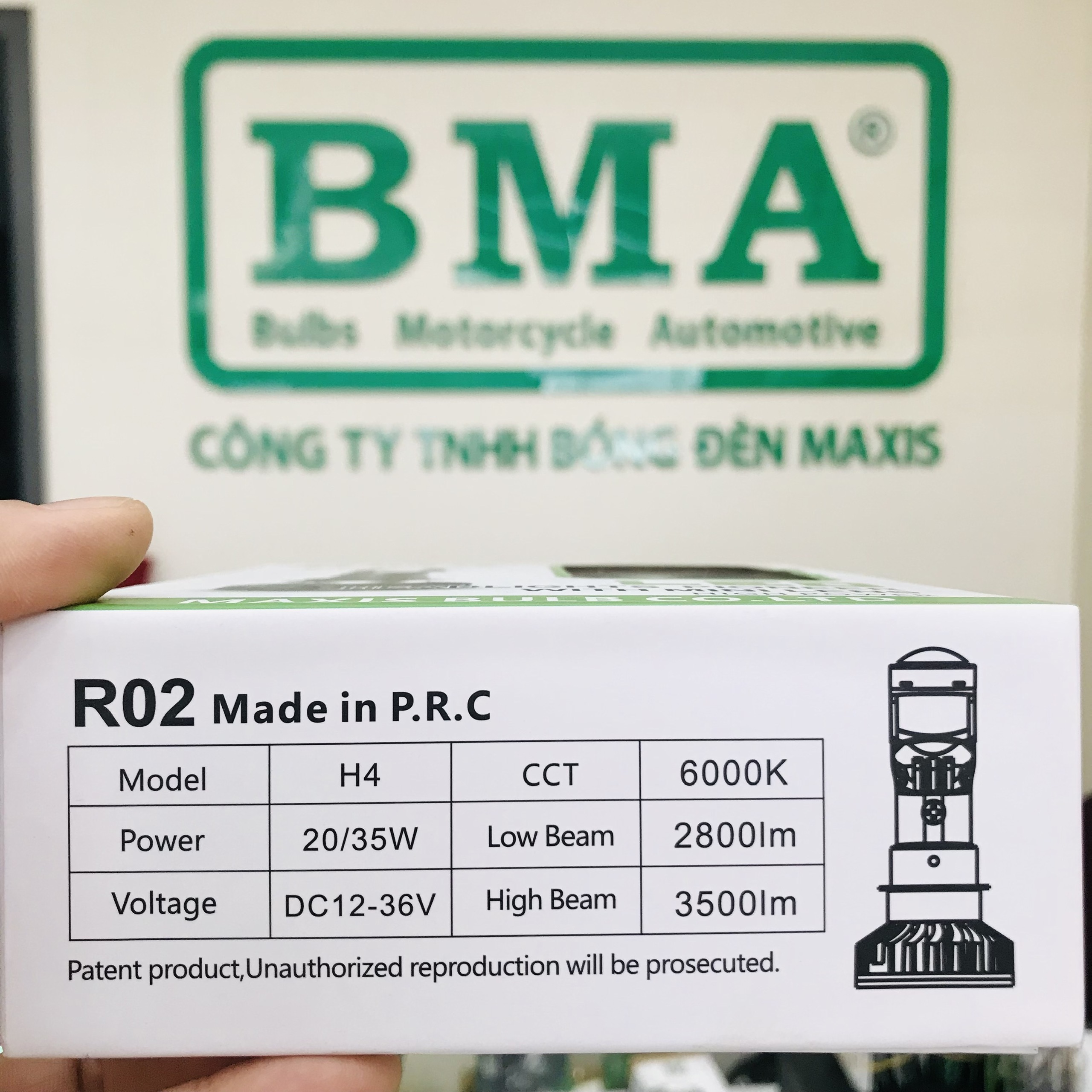 Đèn Pha Bi Cầu BMA M8C ( R02 ) 35W/H4/M5/12V/DC Chống Chói (GIÁ 1 BÓNG)