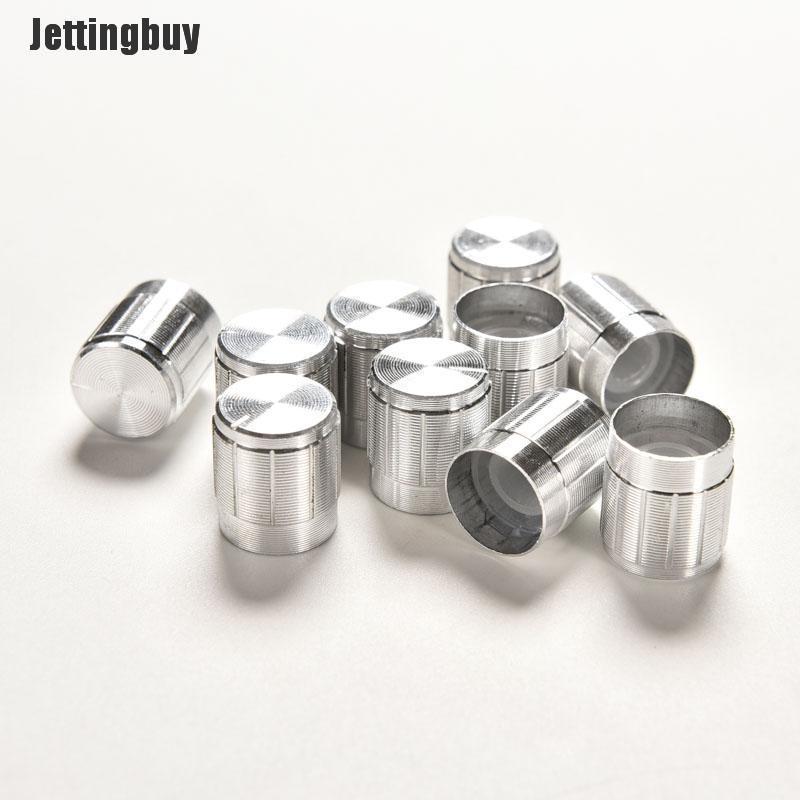 Jettingbuy 10 Chiếc Núm Nhôm Công Tắc Xoay Chiết Áp Con Trỏ Điều Chỉnh Âm Lượng Lỗ 6Mm