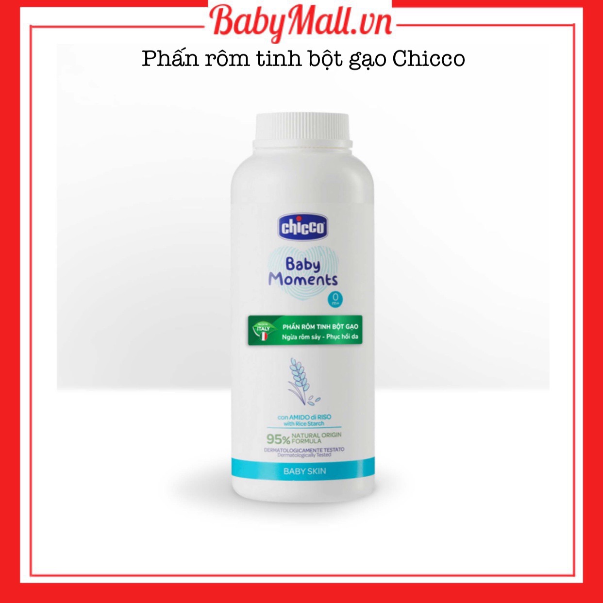 Phấn rôm tinh bột gạo 150gr Chicco (0M+) Babymall.vn