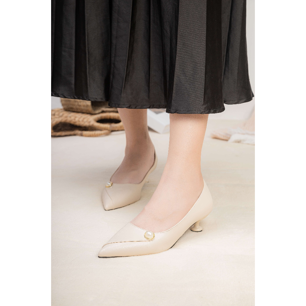 Giày Cao Gót 4cm Đính Hạt Pixie H165