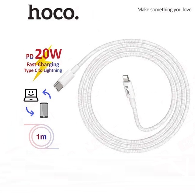 Cáp sạc nhanh PD 20W truyền dữ liệu Hoco X56 chân Type-C sang Lightning dây Nylon siêu bền dài 1M cho iPhone 12/12 Pro Max