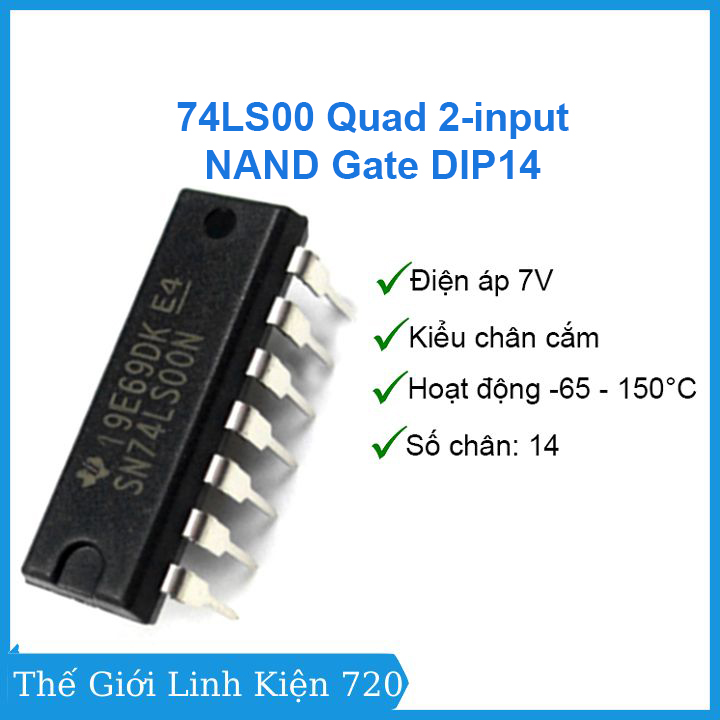 Chíp 74LS00 Quad 2-input NAND Gate DIP14