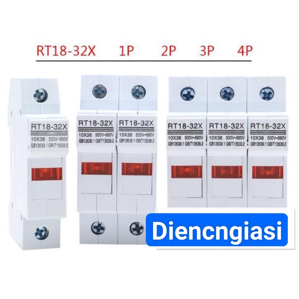 Đế cầu chì RT18-32X 1P / Cầu chì sứ 10x38