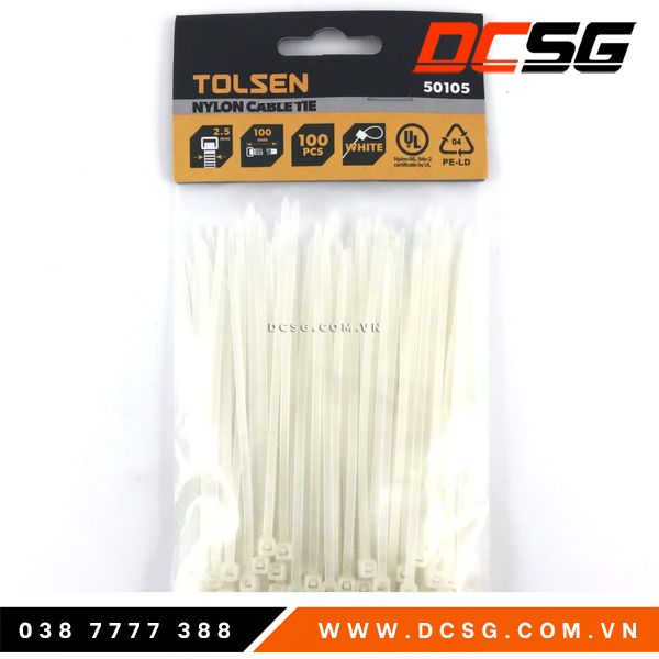 Dây rút trắng 2.5x100mm Tolsen 50105