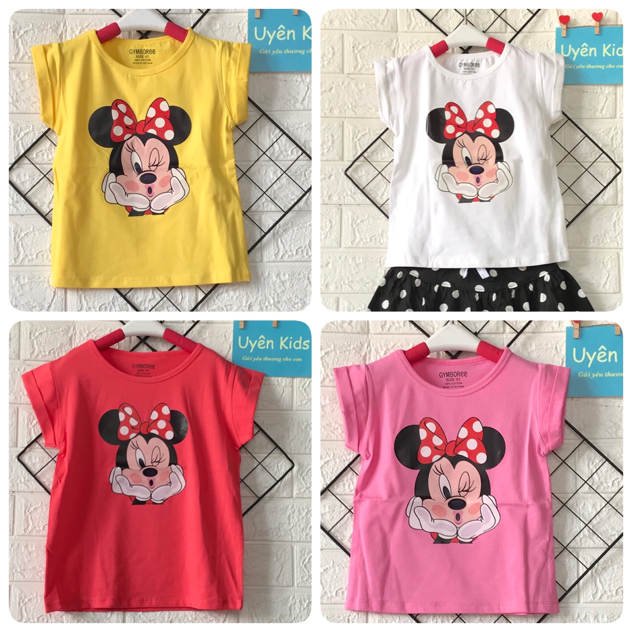 Áo thun bé gái 100%cotton mềm mịn