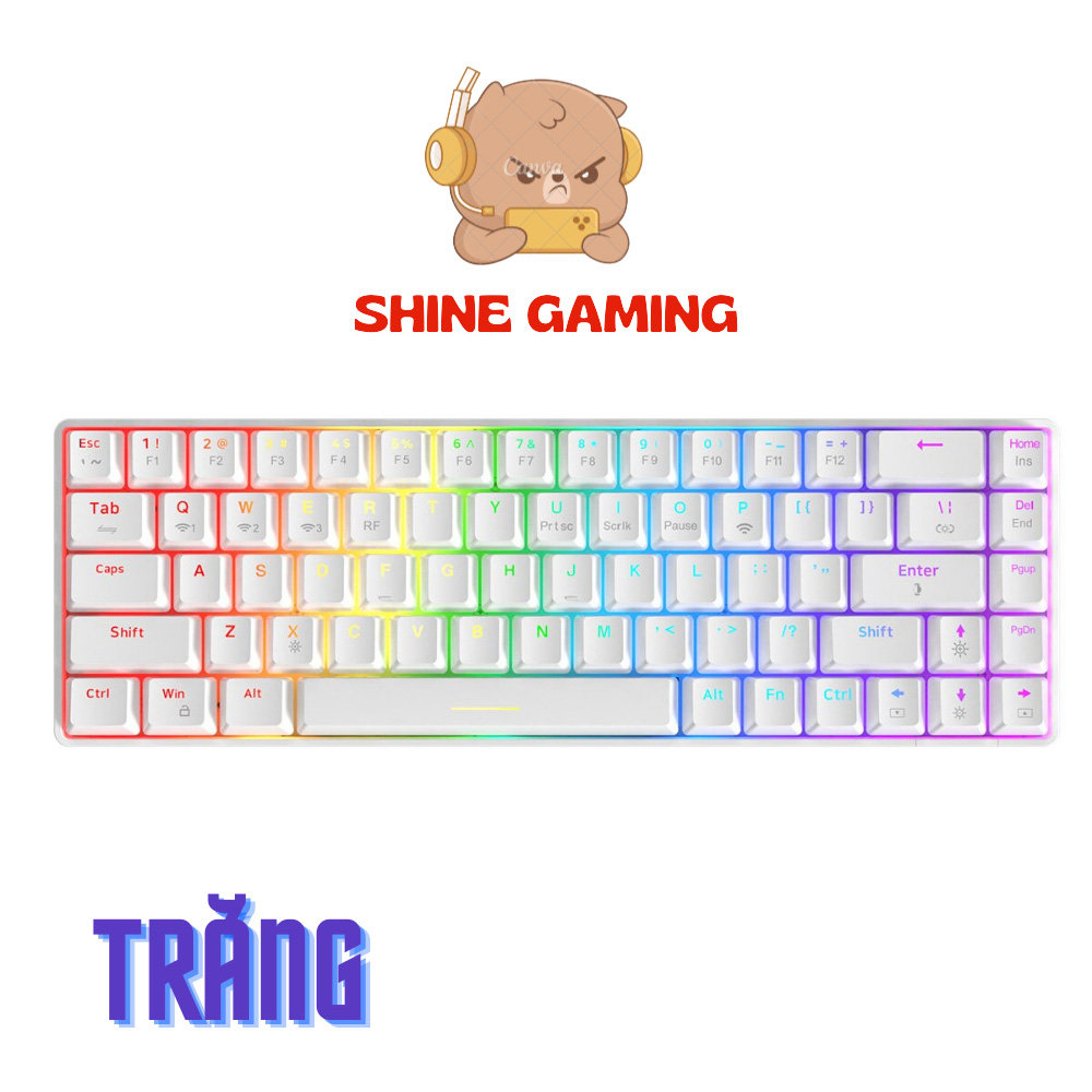 Co68 wireless mechanical keyboard-hotshoe support-gold switch - 3 mode convenient connection-RGB LED multi-mode
