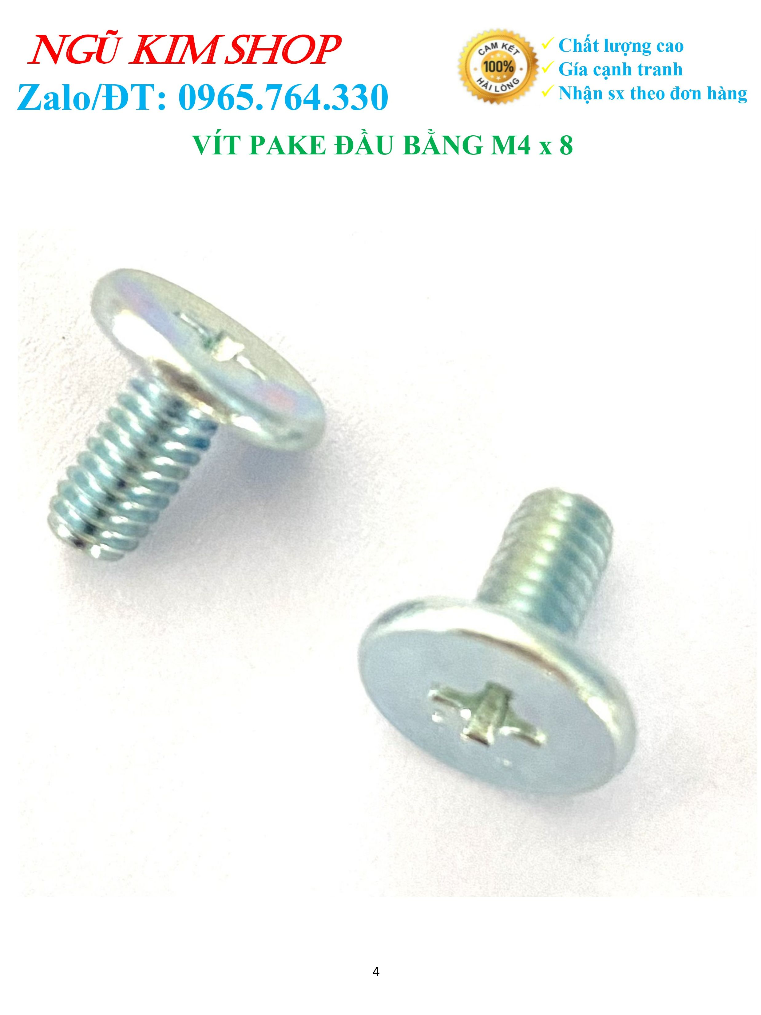 M4 X 8 Flat Head Screw _ Pack of 100